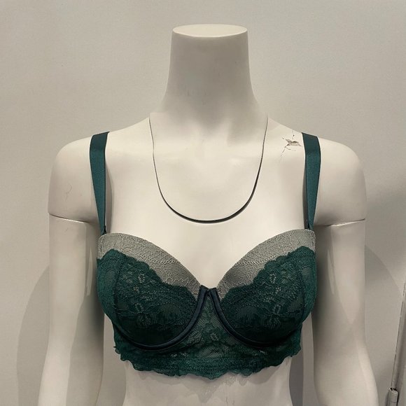 BNWT Blush Coco Enchanted Forest Sage Green Bra Lace 34D